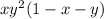 xy^{2} (1-x-y)