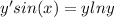 y'sin(x)=ylny