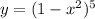 y=(1-x^2)^5