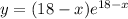 y=(18-x)e^{18-x}