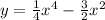 y=\frac{1}{4} x^4-\frac{3}{2} x^2