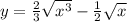 y=\frac{2}{3} \sqrt{x^{3} } -\frac{1}{2} \sqrt{x}