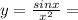 y=\frac{sin x}{x^{2} } =