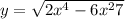 y=\sqrt{2x^{4} -6x^{2} +7}