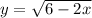 y=\sqrt{6-2x}