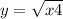 y=\sqrt{x+4}