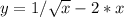 y=1/\sqrt{x} -2*x