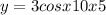 y=3cosx+10x+5