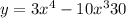 y=3x^{4} -10x^{3} +30