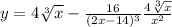 y=4\sqrt[3]{x} -\frac{16}{(2x-14)^{3} } + \frac{4\sqrt[3]{x} }{x^{2} }