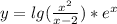 y=lg(\frac{x^{2} }{x-2} )*e^{x}