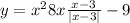 y=x^{2} +8x\frac{x-3}{|x-3|} -9