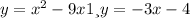 y=x^{2} -9x+1 и y=-3x-4