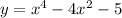 y=x^4-4x^2-5