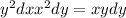 y^{2} dx+x^{2} dy=xydy