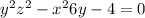 y^{2}+z^{2}-x^{2}+6y-4=0