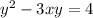 y^2-3xy=4