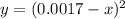 y = (0.0017 - x)^{2} 