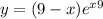 y = (9 - x){e}^{x + 9} 