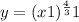 y = (x + 1) {}^{ \frac{4}{3} } + 1