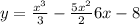 y = \frac{ {x}^{3} }{3} - \frac{5 {x}^{2} }{2} + 6x - 8