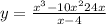 y = \frac{ {x}^{3 } - 10 {x}^{2} + 24x }{x - 4} 