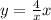 y = \frac{4}{x} + x