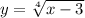 y = \sqrt[4]{x - 3} 