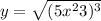 y = \sqrt{(5x ^{2} + 3) ^{3} } 