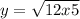 y = \sqrt{12x + 5} 