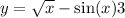 y = \sqrt{x} - \sin(x) + 3