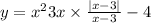 y = {x}^{2} + 3x \times \frac{ |x - 3| }{x - 3} - 4