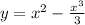 y = {x}^{2} - \frac{ {x}^{3} }{3} 