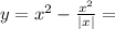 y = {x}^{2} - \frac{x {}^{2} }{ |x| } = 