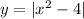 y = |{x}^{2} - 4| 