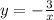 y = - \frac{ 3}{x} 