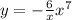 y = - \frac{6}{x} + x ^{7} 