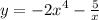 y = - {2x}^{4} - \frac{5}{x} 