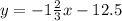 y = - 1 \frac{2}{3} x - 12.5