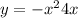 y = - x {}^{2} + 4x