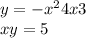 y = - x {}^{2} + 4x + 3 \\ x + y = 5