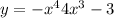 y = - x {}^{4} + 4x {}^{3} - 3