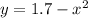 y = 1.7 - x^{2} 