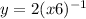 y = 2(x + 6) ^{ - 1} 