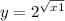 y = 2 ^{ \sqrt{x + 1} } 