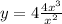 y = 4 + \frac{4 + x {}^{3} }{x {}^{2} } 