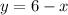 y = 6 - x