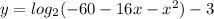 y = log_{2}( - 60 - 16x - {x}^{2} ) - 3