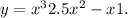 y = x {}^{3} + 2.5x {}^{2} - x + 1.