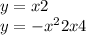 y = x + 2 \\ y = - x {}^{2} + 2x + 4